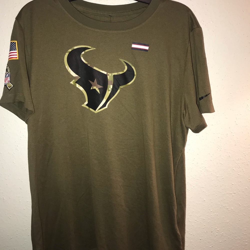 Women Size XL Nike NFL Texans Army Green T shirt New with Tags Free Shipping